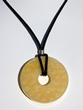 nursing necklace with carved gemstone donut