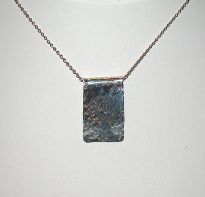 small sterling rectangle pendant