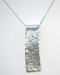 Sterling silver hammered rectangle pendant
