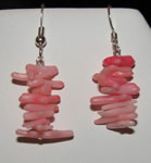 pink coral dangle earrings