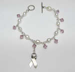Pearl Cancer Support Bracelet - Handcraft by Trish Thackston