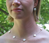white coin pearls on sterling silver chain